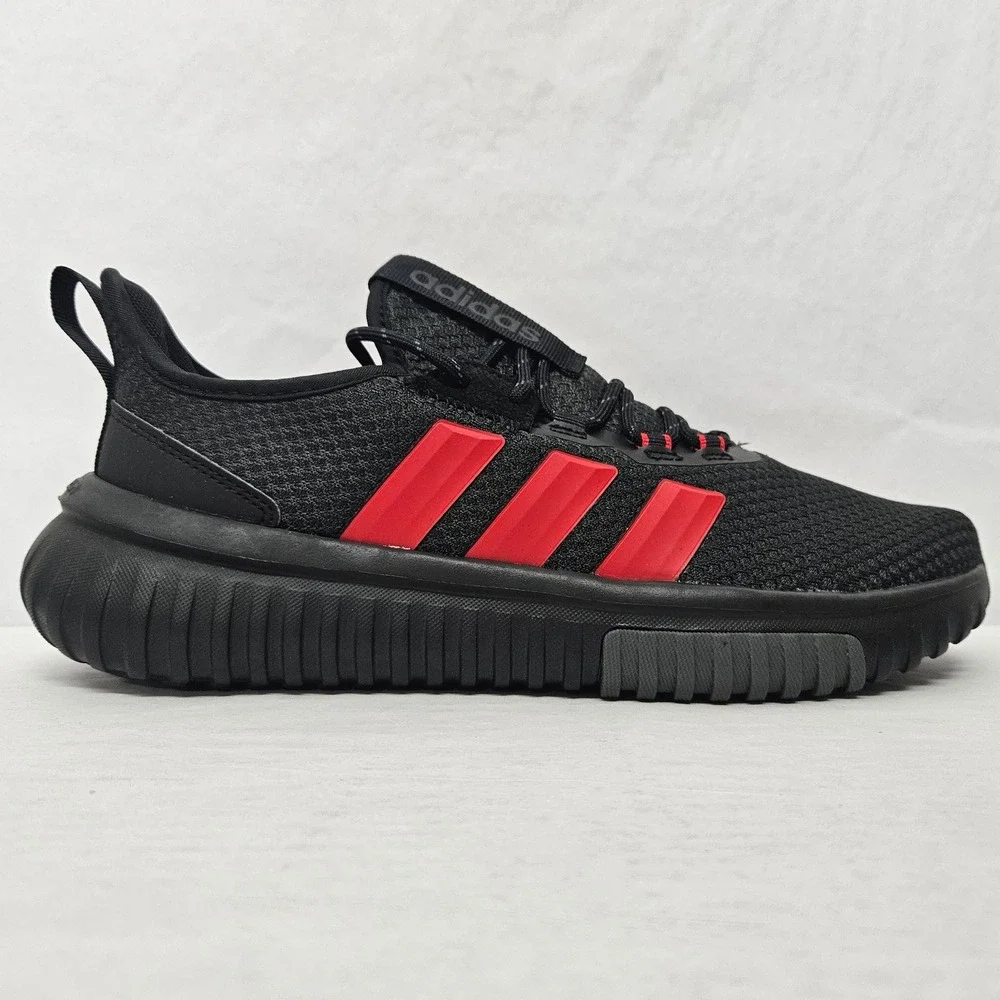 Adidas Kaptir‎ 4.0 Athletic Shoes Cloudfoam JR8528 Black Red Men Size 9.5